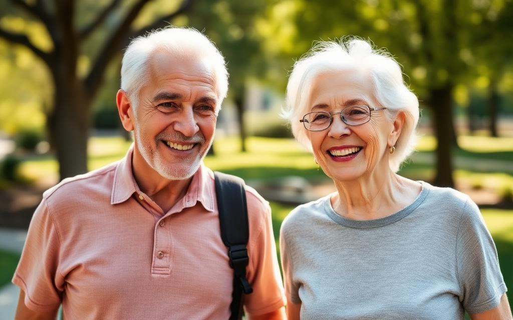 Senior couple reviewing Medicare coverage options